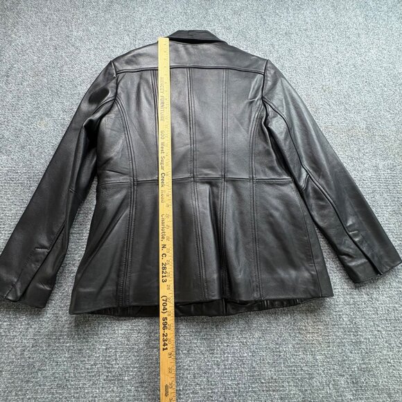 Wilsons Leather Jacket Womens L Black 3M Thinsulate Insulation Blazer Button - Picture 9 of 16